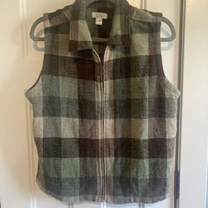 Vintage Knit Sweater Vest Christopher & Banks Women Medium 90s Y2K Grandma Artsy